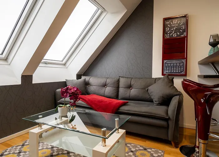 Modern Attic With Air Conditioning Near Center *